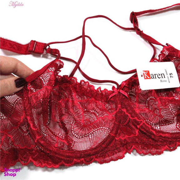 سوتین زنانه کارنا رز (Karena Rose) مدل فنردار کد 3381 رنگ زرشکی