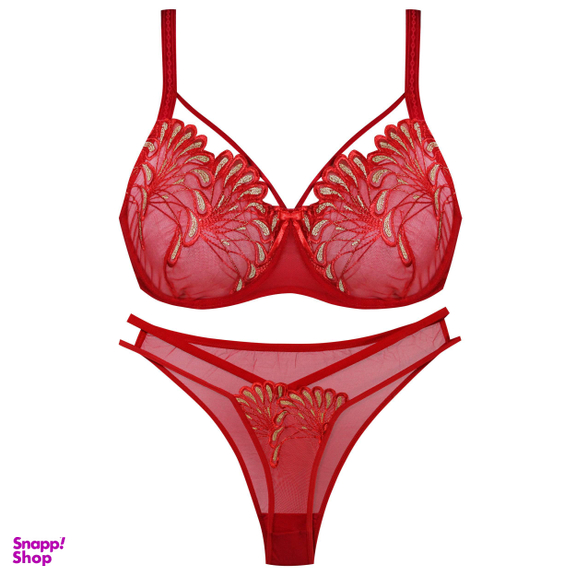 ست شورت و سوتین زنانه کارنا رز (Karena Rose) مدل فنردار کد 3378-12 رنگ قرمز
