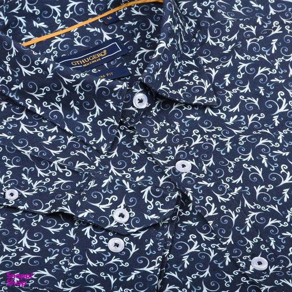 پیراهن مردانه جی تی هوگرو (GT Hugero) کد 10247 رنگ آبی تیره