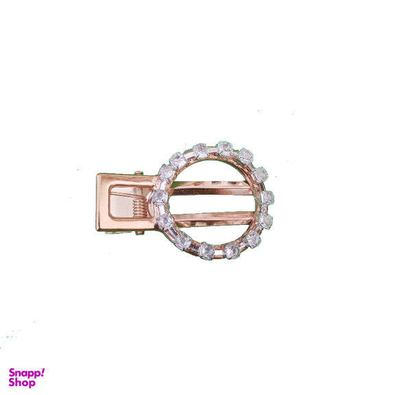 گیره دخترانه مدل دایره نگین دار رنگ طلایی