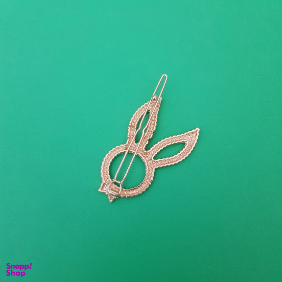 گیره دخترانه مدل خرگوش نگین دار رنگ طلایی