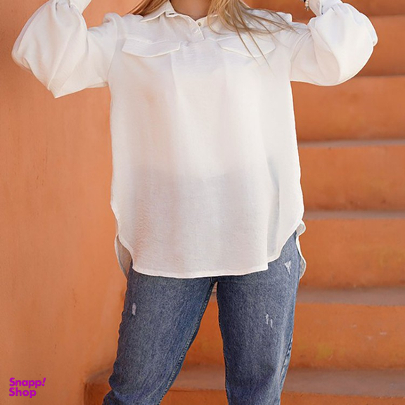 تونیک زنانه السانا (Elsana) مدل گلناز کد 144335 رنگ سفید