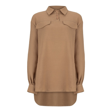 تونیک زنانه السانا (Elsana) مدل گلناز کد 144347 رنگ قهوه‌ای روشن