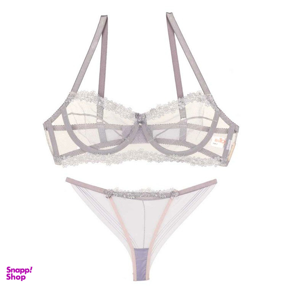 ست شورت و سوتین زنانه بارون (Barone) طرح A کد 2021 رنگ طوسی