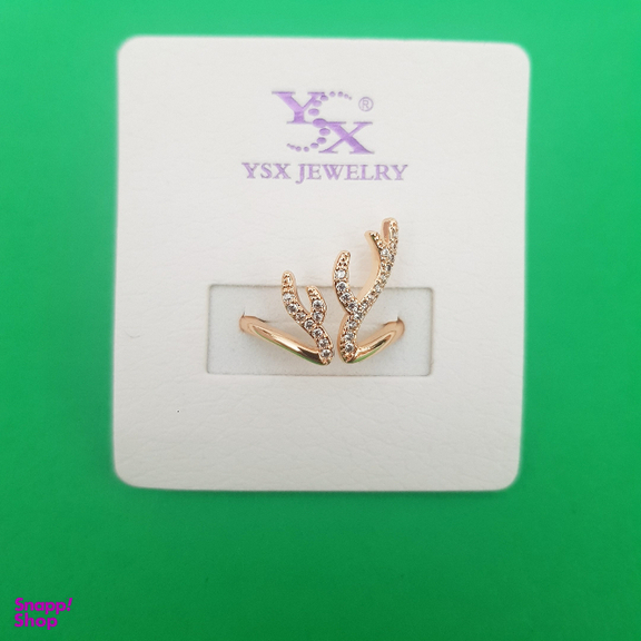 انگشتر زنانه وای اس ایکس (YSX) مدل شاخ گوزن رنگ طلایی