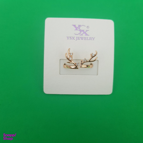 انگشتر زنانه وای اس ایکس (YSX) مدل شاخ گوزن ساده طلایی