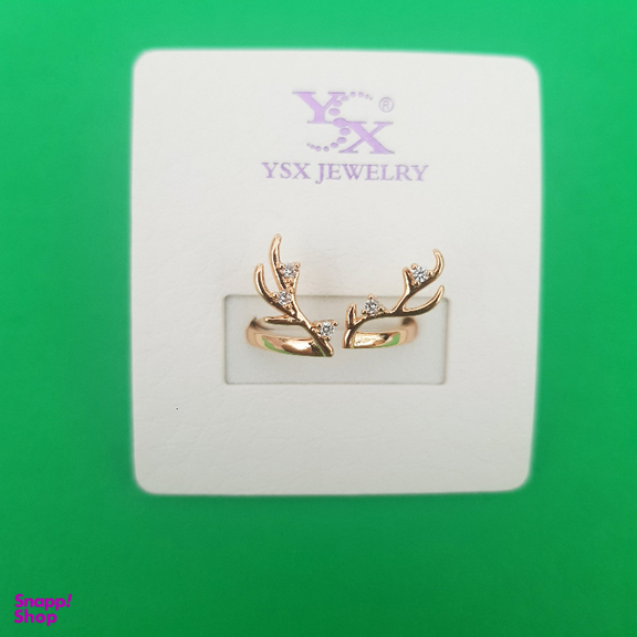 انگشتر زنانه وای اس ایکس (YSX) مدل شاخ گوزن ساده طلایی