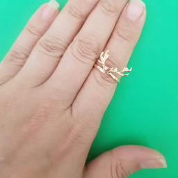 انگشتر زنانه وای اس ایکس (YSX) مدل شاخ گوزن ساده طلایی
