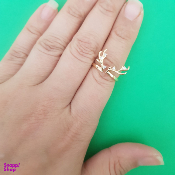 انگشتر زنانه وای اس ایکس (YSX) مدل شاخ گوزن ساده طلایی