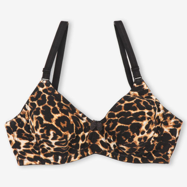 سوتین نخی فنردار آداک (Adak) طرح پلنگی کد 707 رنگ کرم