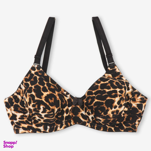 سوتین نخی فنردار آداک (Adak) طرح پلنگی کد 707 رنگ کرم