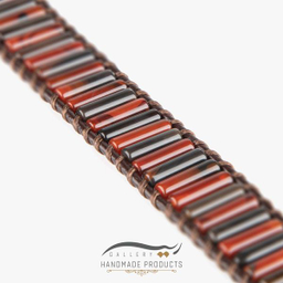 دستبند مردانه ریسه گالری (Ri3 Gallery) مدل عقیق آتشین 1444