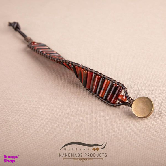 دستبند مردانه ریسه گالری (Ri3 Gallery) مدل عقیق آتشین 1444