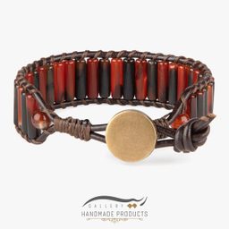 دستبند مردانه ریسه گالری (Ri3 Gallery) مدل عقیق آتشین 1444