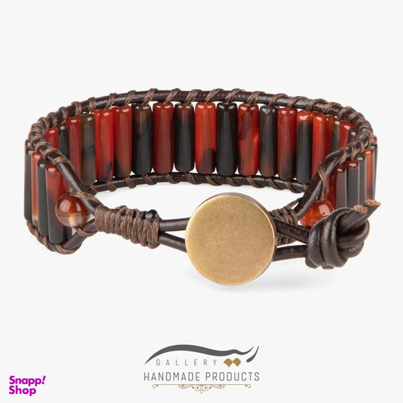 دستبند مردانه ریسه گالری (Ri3 Gallery) مدل عقیق آتشین 1444