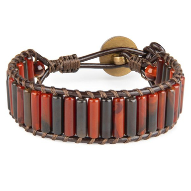 دستبند مردانه ریسه گالری (Ri3 Gallery) مدل عقیق آتشین 1444
