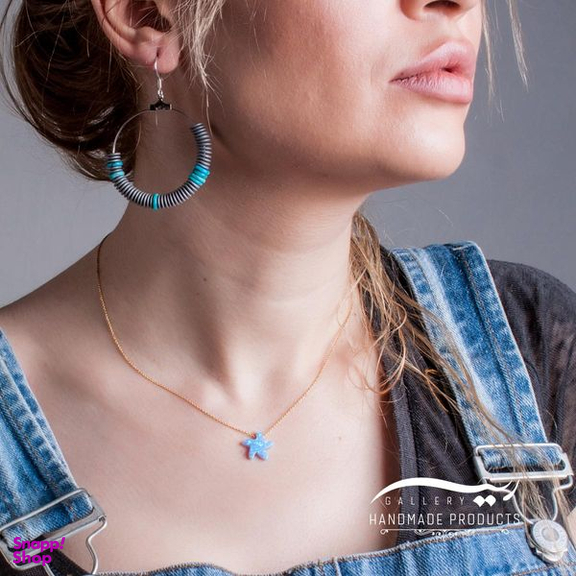 گردنبند نقره زنانه ریسه گالری (Ri3 Gallery) مدل اوپال ستاره دریایی 5270