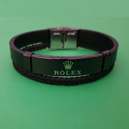 دستبند چرم مردانه دو رج طرح Rolex