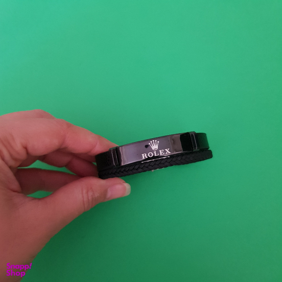 دستبند چرم مردانه دو رج طرح Rolex