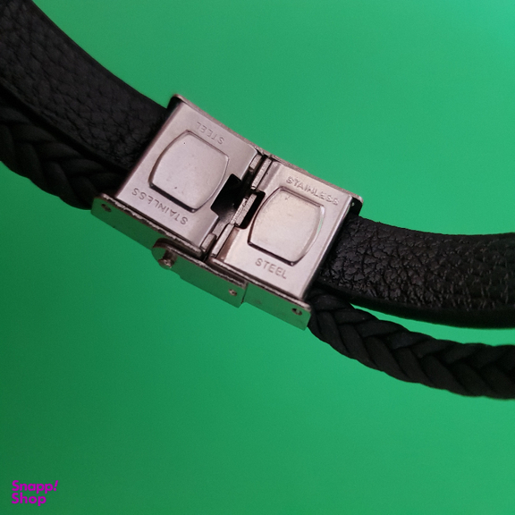 دستبند چرم مردانه دو رج طرح Rolex