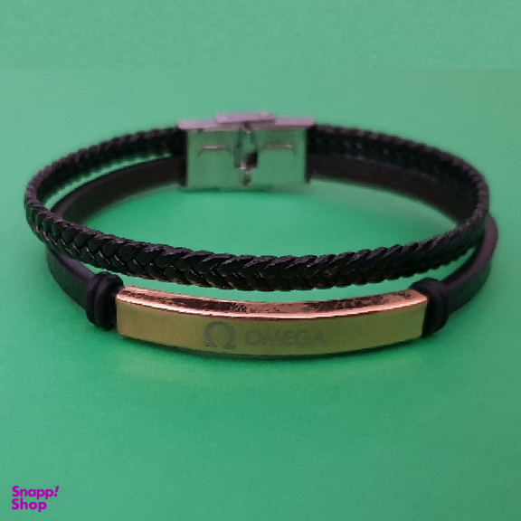 دستبند چرم مردانه مدل Omega