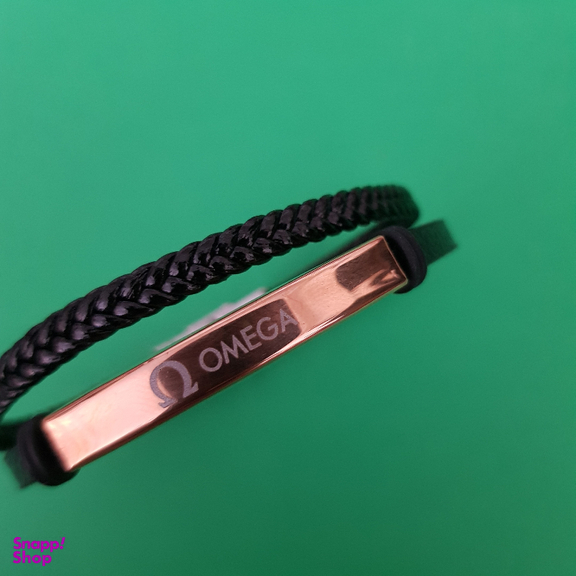 دستبند چرم مردانه مدل Omega