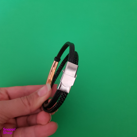 دستبند چرم مردانه مدل Omega