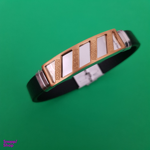 دستبند چرم مردانه مدل مستطیل کد 002