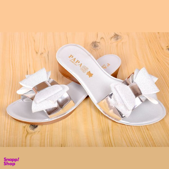 دمپایی نوزاد پاپا (Papa) مدل پاپیون هولوگرامی کد S.L.V.3.2.6.6