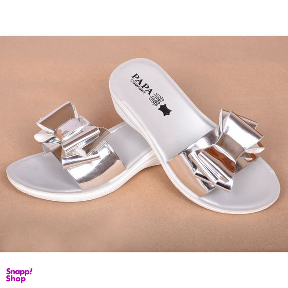 دمپایی نوزاد پاپا (Papa) مدل پاپیون هولوگرامی کد S.L.V.3.0.5.6