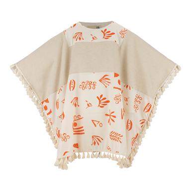 پانچو زنانه السانا مدل جانان کد 1493 رنگ نارنجی