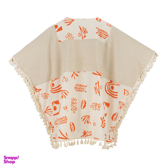 پانچو زنانه السانا مدل جانان کد 1493 رنگ نارنجی