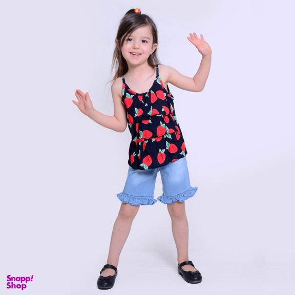 ست تاپ و شلوارک دخترانه مدلا (Modella) مدل توت فرنگی کد MAS8508