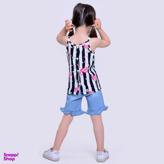 ست تاپ و شلوارک دخترانه مدلا (Modella) مدل فلامینگو کد MAS8506