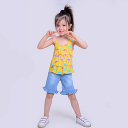 ست تاپ و شلوارک دخترانه مدلا (Modella) مدل فلامینگو کد MAS8504