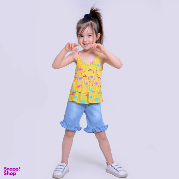 ست تاپ و شلوارک دخترانه مدلا (Modella) مدل فلامینگو کد MAS8504