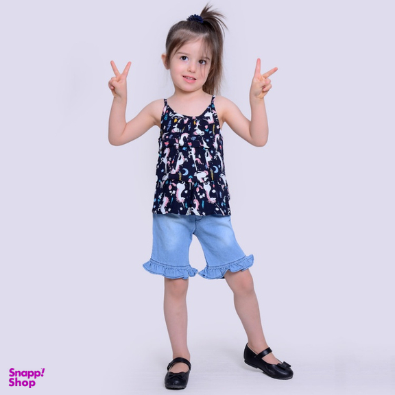 ست تاپ و شلوارک دخترانه مدلا (Modella) مدل یونیکورن کد MAS8503