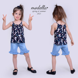 ست تاپ و شلوارک دخترانه مدلا (Modella) مدل یونیکورن کد MAS8503