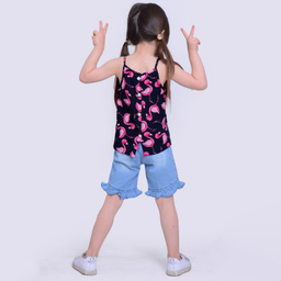 ست تاپ و شلوارک دخترانه مدلا (Modella) مدل فلامینگو کد MAS8502