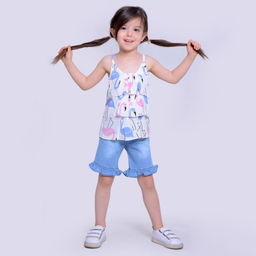 ست تاپ و شلوارک دخترانه مدلا (Modella) مدل فلامینگو کد MAS8501