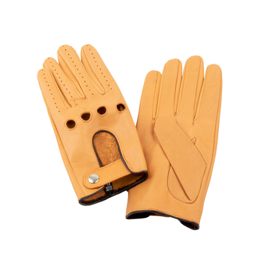 دستکش مردانه کروکو (Croco) مدل موتوری سوزنی رنگ پرتقالی