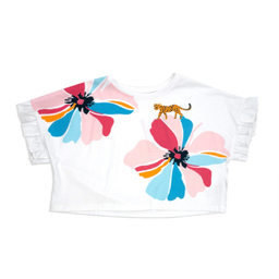 تیشرت دخترانه جی بی جو (Jibijo) مدل Colorful کد 3065 رنگ سفید