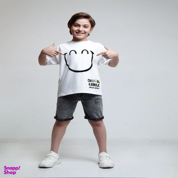 تیشرت بچگانه جی بی جو (Jibijo) مدل Smile کد 3081 رنگ سفید
