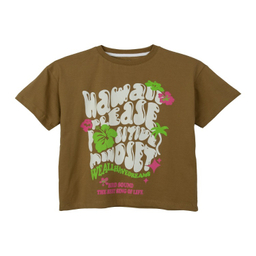 تیشرت بچگانه جی بی جو (Jibijo) مدل نوشته و گل کد 6203 رنگ قهوه‌ای