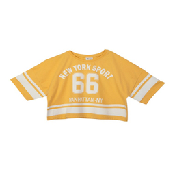 تیشرت دخترانه جی بی جو (Jibijo) مدل کراپ Number کد 3066 رنگ زرد