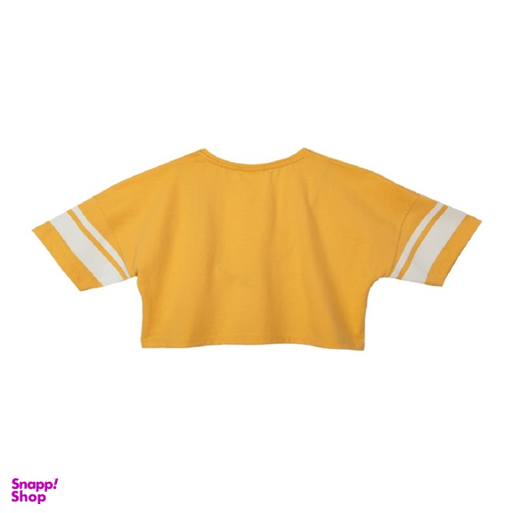 تیشرت دخترانه جی بی جو (Jibijo) مدل کراپ Number کد 3066 رنگ زرد