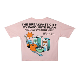 تیشرت آستین کوتاه بچگانه جی بی جو (Jibijo) مدل Breakfast کد 3053 رنگ یاسی