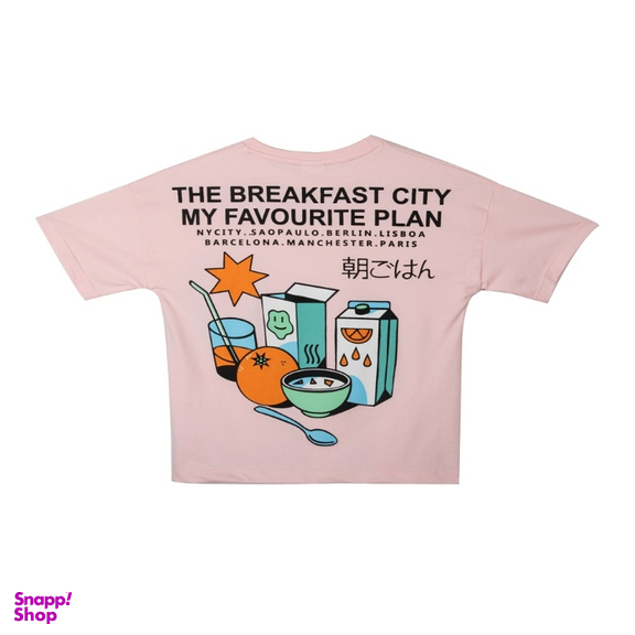 تیشرت آستین کوتاه بچگانه جی بی جو (Jibijo) مدل Breakfast کد 3053 رنگ یاسی