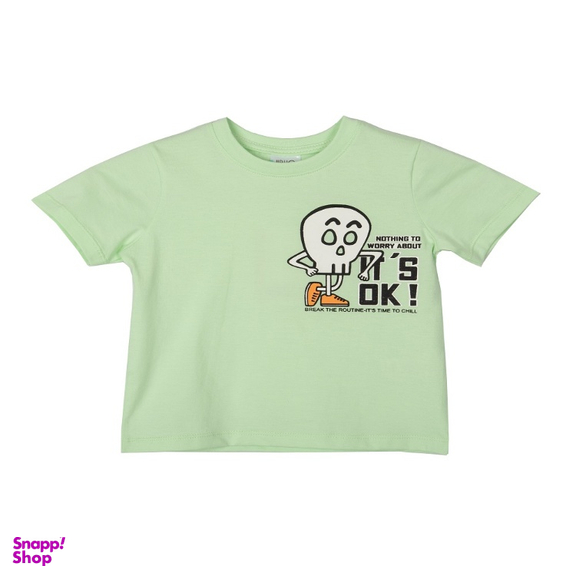 تیشرت بچگانه جی بی جو (Jibijo) مدل SKELETON کد 3057 رنگ سبز روشن