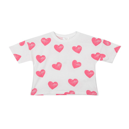 تیشرت دخترانه جی بی جو (Jibijo) مدل Heart کد 3072 رنگ سفید
